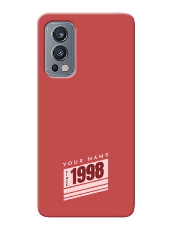 Custom OnePlus Nord 2 5G Phone Back Covers: Red custom year of birth Design