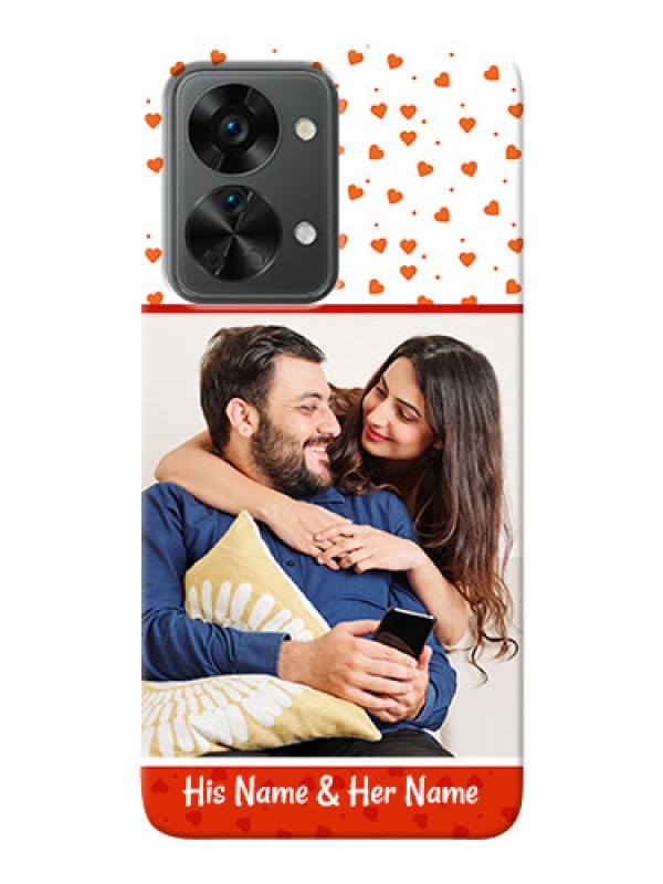 Custom Nord 2T 5G Phone Back Covers: Orange Love Symbol Design