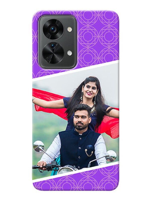 Custom Nord 2T 5G mobile back covers online: violet Pattern Design