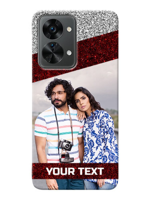 Custom Nord 2T 5G Mobile Cases: Image Holder with Glitter Strip Design