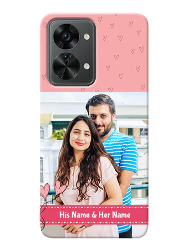 Custom Nord 2T 5G phone back covers: Love Design Peach Color