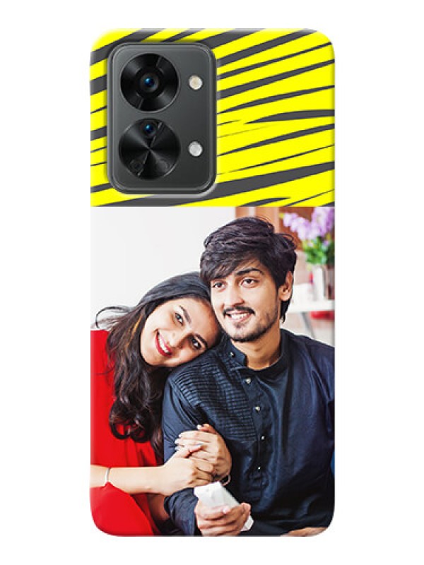 Custom Nord 2T 5G Personalised mobile covers: Yellow Abstract Design