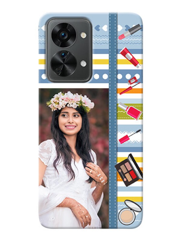 Custom Nord 2T 5G Personalized Mobile Cases: Makeup Icons Design