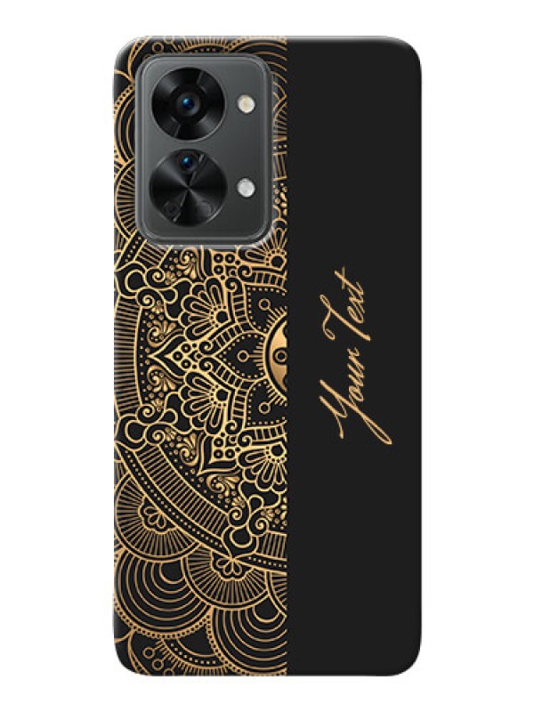 Custom OnePlus Nord 2T 5G Back Covers: Mandala art with custom text Design