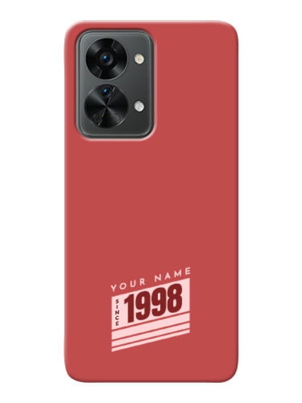 Custom OnePlus Nord 2T 5G Phone Back Covers: Red custom year of birth Design