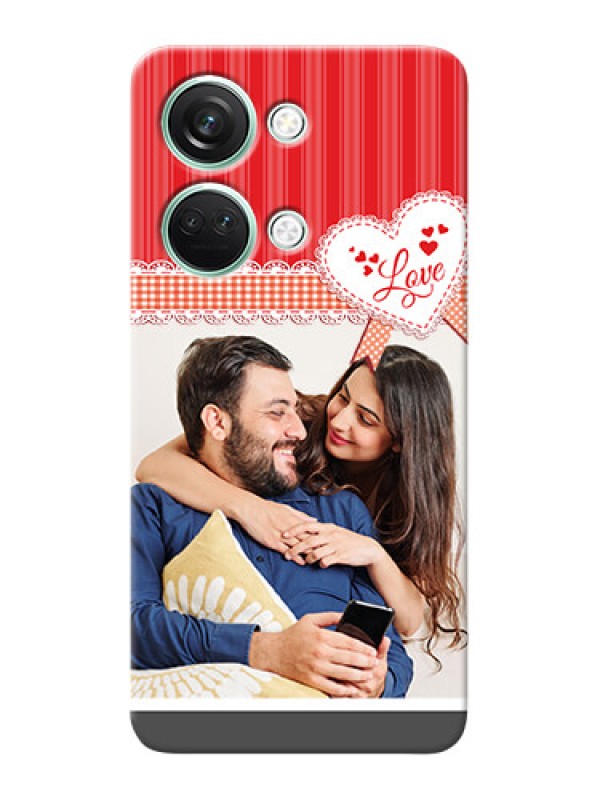 Custom OnePlus Nord 3 5G phone cases online: Red Love Pattern Design