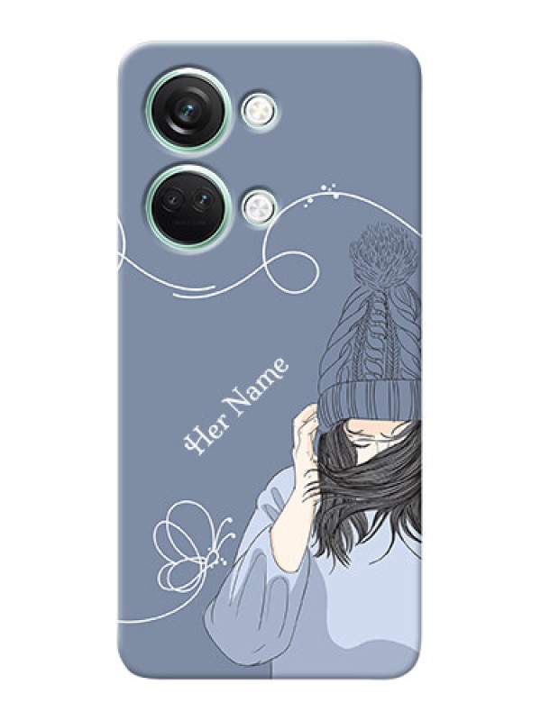 Custom OnePlus Nord 3 5G Custom Mobile Case with Girl in winter outfit Design