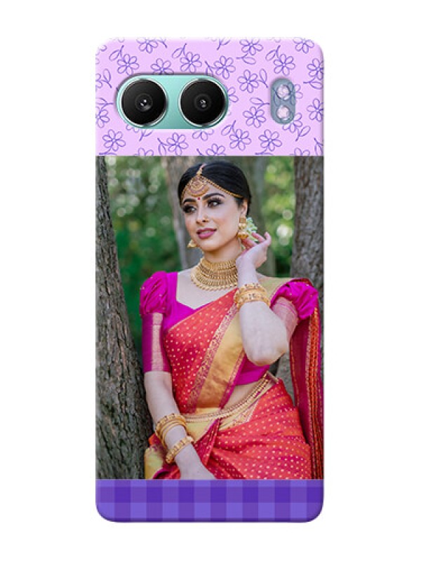 Custom OnePlus Nord 4 5G Mobile Cases: Purple Floral Design