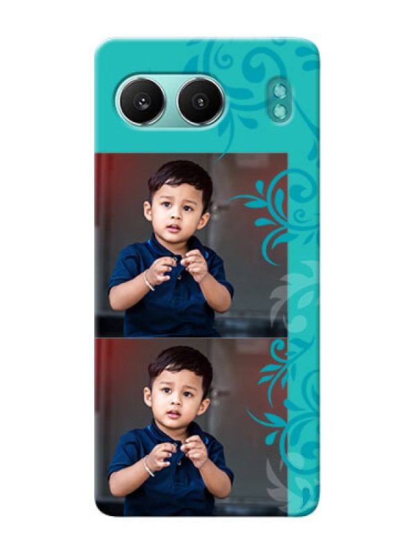 Custom OnePlus Nord 4 5G Mobile Cases with Photo and Green Floral Design