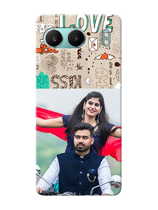 Custom OnePlus Nord 4 5G Personalised mobile covers: Love Doodle Pattern