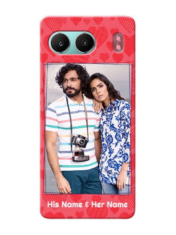 Custom OnePlus Nord 4 5G Mobile Back Covers: with Red Heart Symbols Design