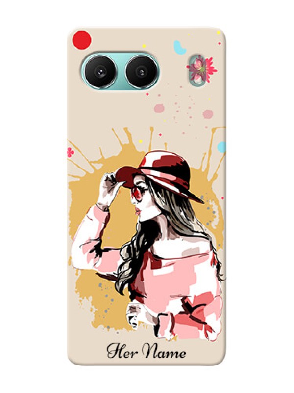 Custom OnePlus Nord 4 5G Photo Printing on Case with Women with pink hat Design