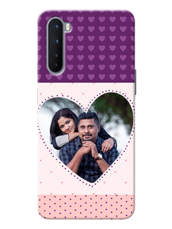 Custom OnePlus Nord Mobile Back Covers: Violet Love Dots Design