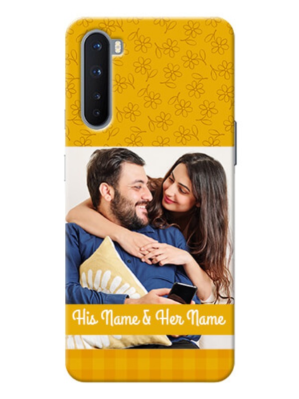 Custom OnePlus Nord mobile phone covers: Yellow Floral Design