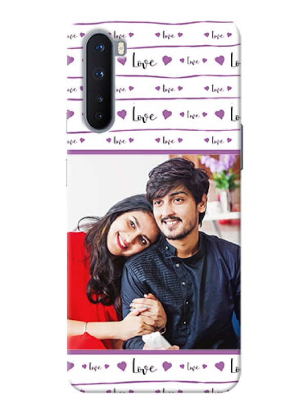 Custom OnePlus Nord Mobile Back Covers: Couples Heart Design