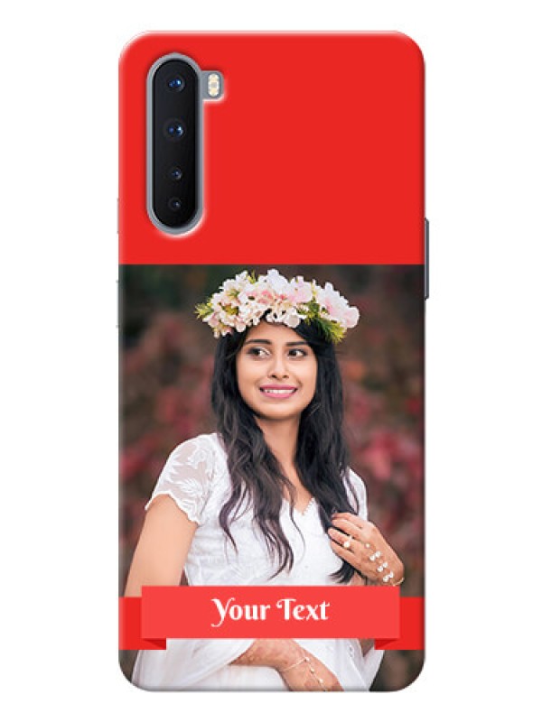 Custom OnePlus Nord Personalised mobile covers: Simple Red Color Design