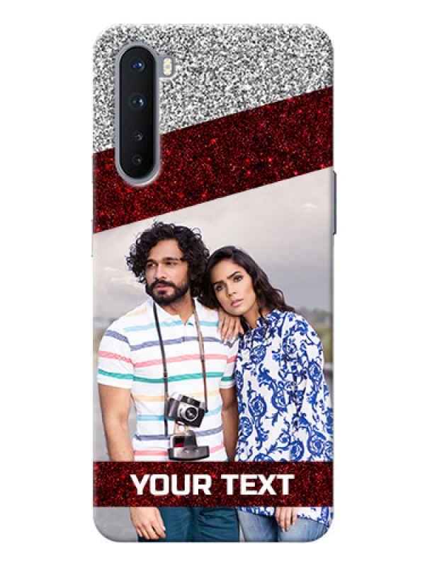 Custom OnePlus Nord Mobile Cases: Image Holder with Glitter Strip Design