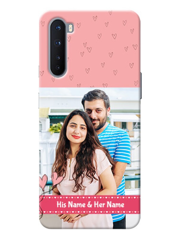 Custom OnePlus Nord phone back covers: Love Design Peach Color