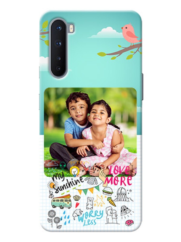 Custom OnePlus Nord phone cases online: Doodle love Design