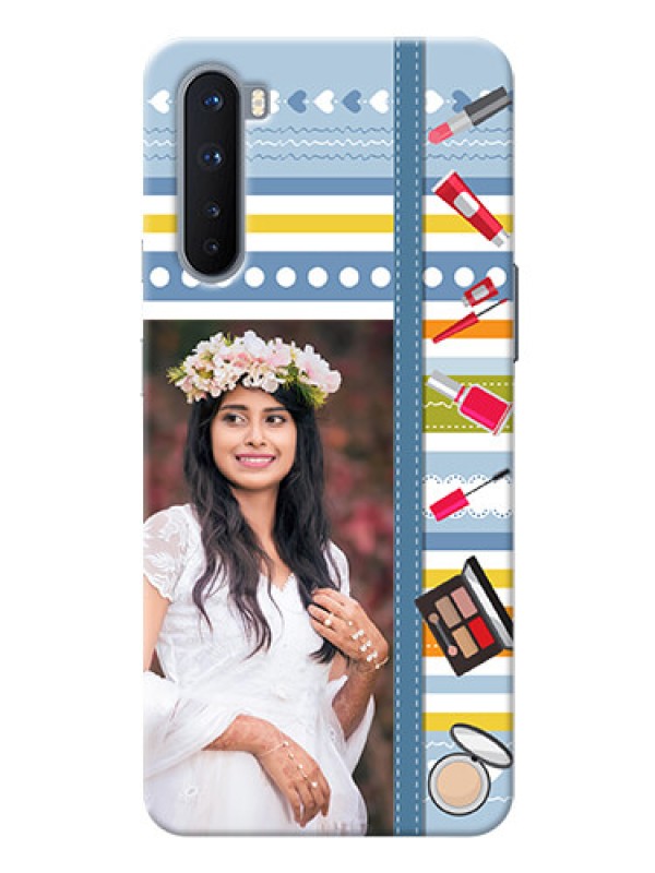 Custom OnePlus Nord Personalized Mobile Cases: Makeup Icons Design
