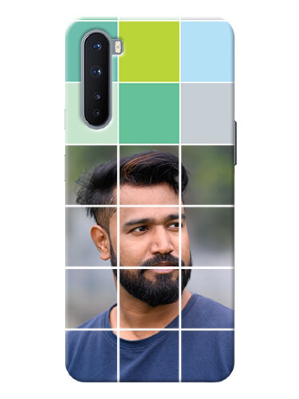 Custom OnePlus Nord personalised phone covers with white box pattern 