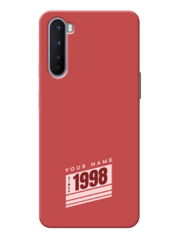 Custom OnePlus Nord 5G Phone Back Covers: Red custom year of birth Design