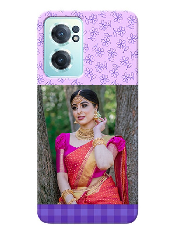 Custom Nord CE 2 5G Mobile Cases: Purple Floral Design