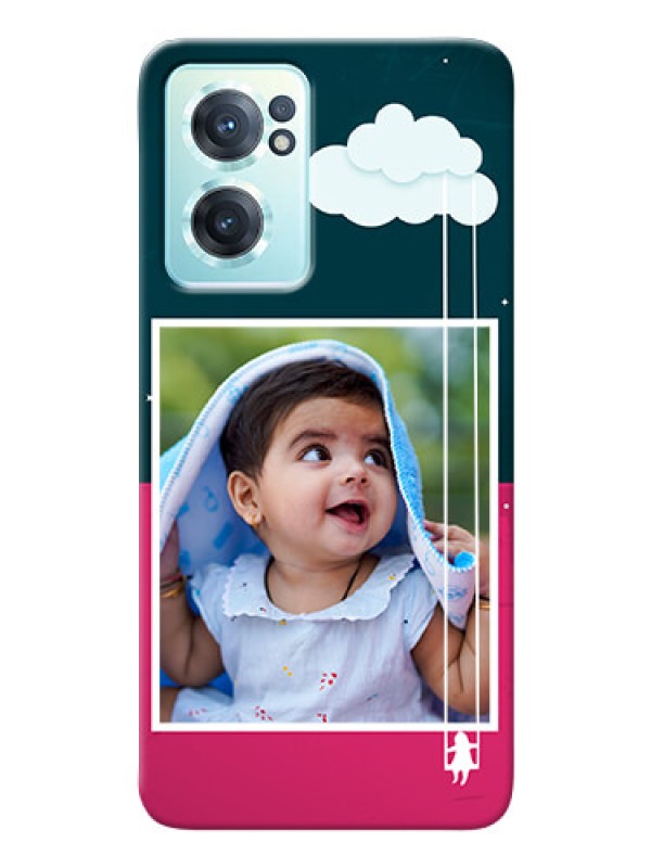 Custom Nord CE 2 5G custom phone covers: Cute Girl with Cloud Design