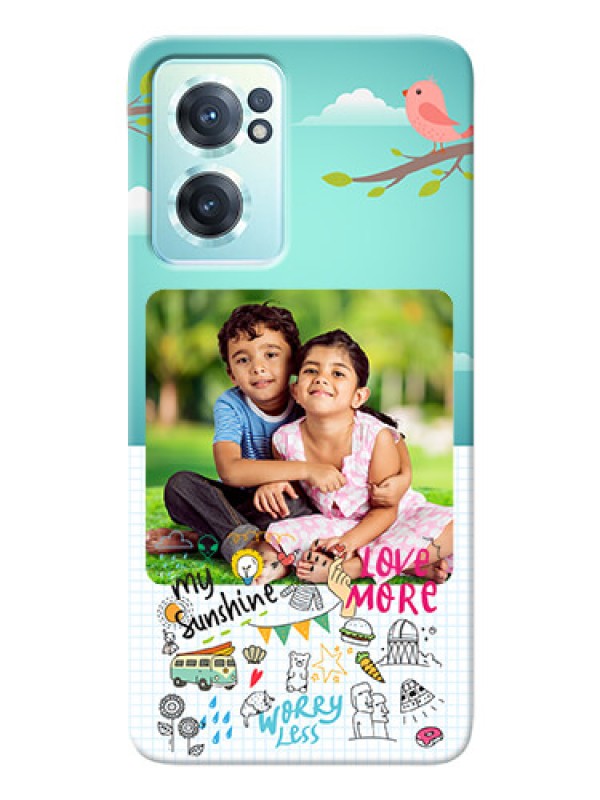 Custom Nord CE 2 5G phone cases online: Doodle love Design