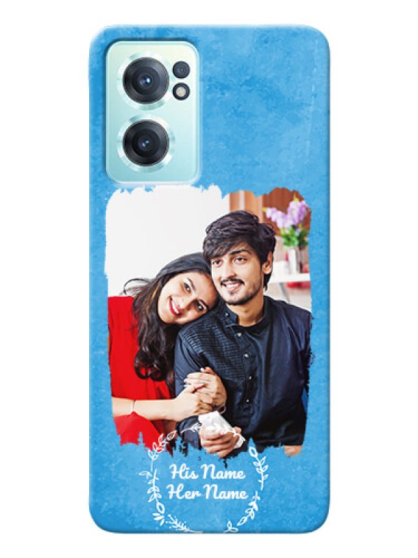 Custom Nord CE 2 5G custom mobile cases: Blue Color Vintage Design