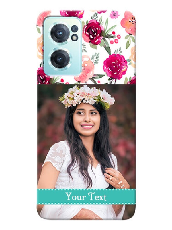 Custom Nord CE 2 5G Personalized Mobile Cases: Watercolor Floral Design