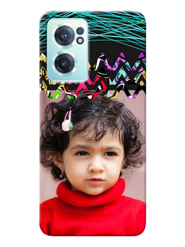 Custom Nord CE 2 5G personalized phone covers: Neon Abstract Design