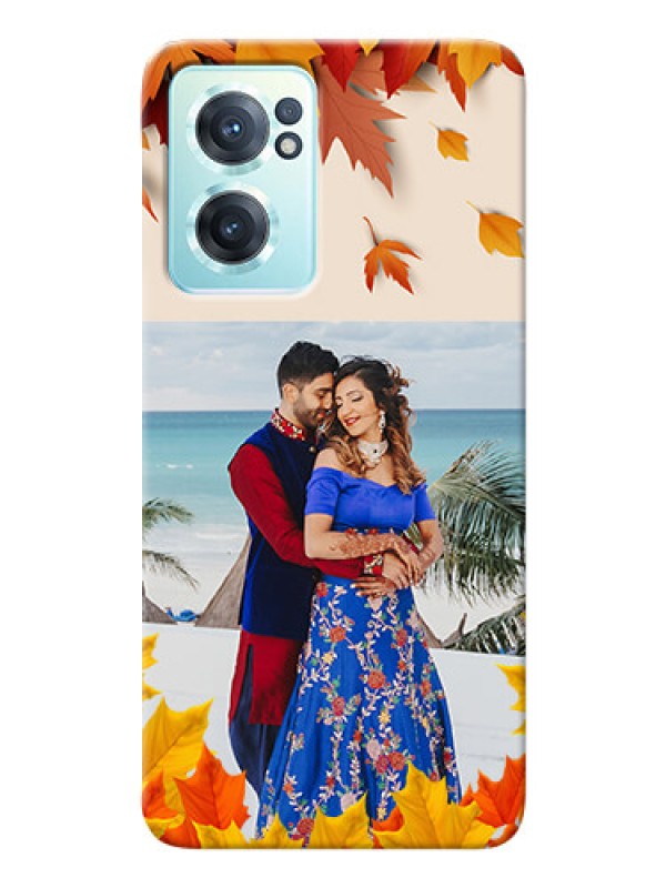 Custom Nord CE 2 5G Mobile Phone Cases: Autumn Maple Leaves Design