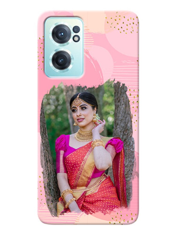 Custom Nord CE 2 5G Phone Covers for Girls: Gold Glitter Splash Design