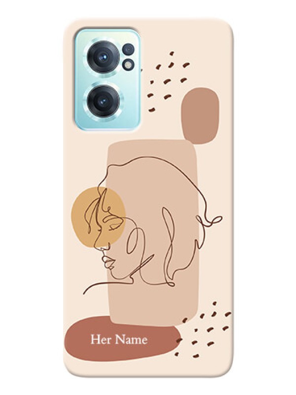 Custom OnePlus Nord Ce 2 5G Custom Phone Covers: Calm Woman line art Design
