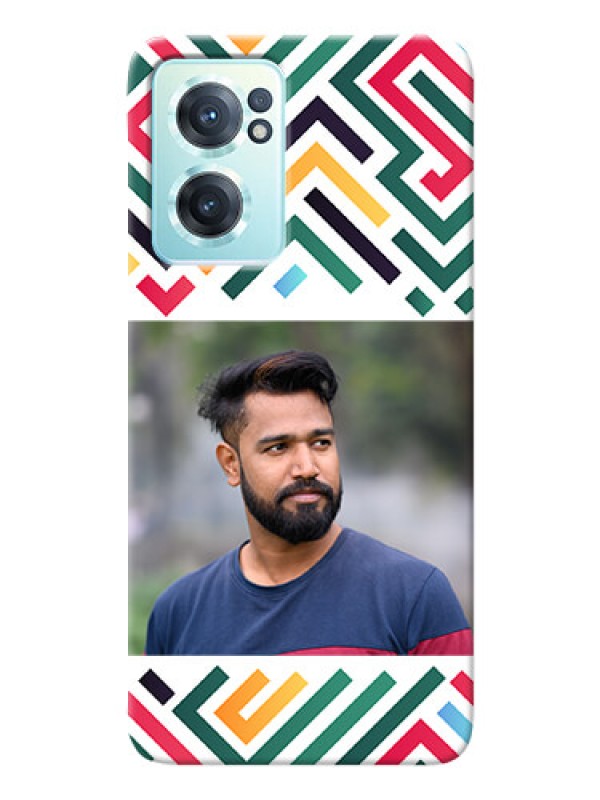 Custom OnePlus Nord Ce 2 5G Custom Mobile Case with Colorful Maze Pattern Design