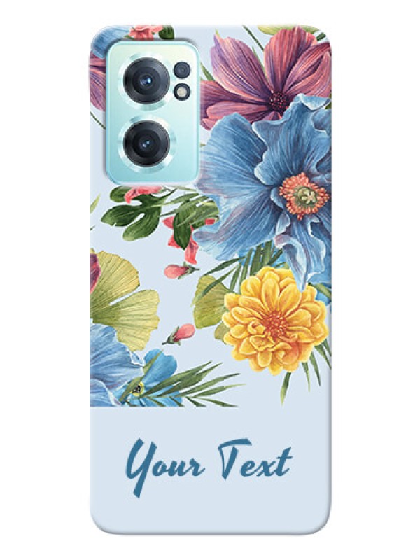 Custom OnePlus Nord Ce 2 5G Custom Phone Cases: Stunning Watercolored Flowers Painting Design