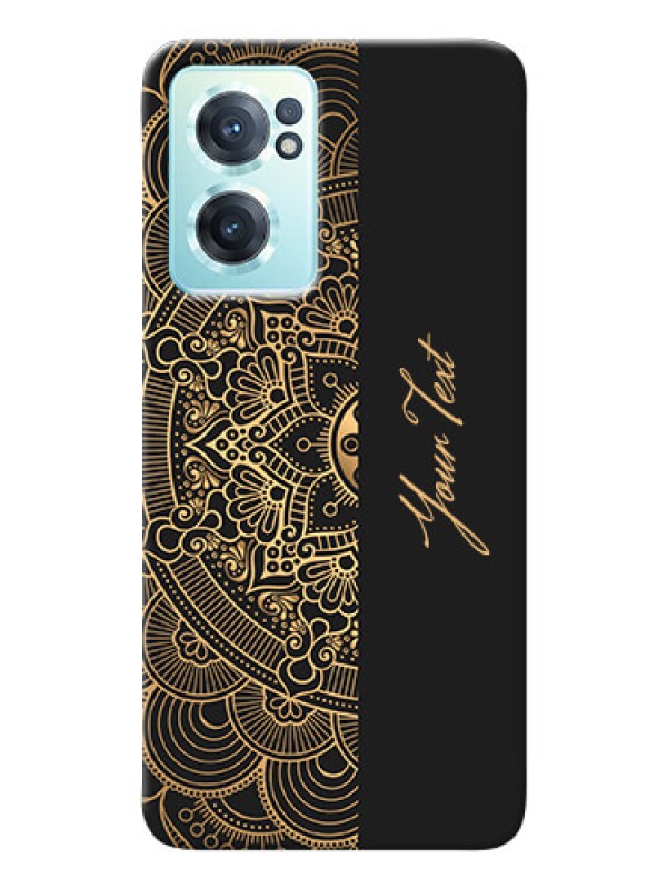 Custom OnePlus Nord Ce 2 5G Back Covers: Mandala art with custom text Design