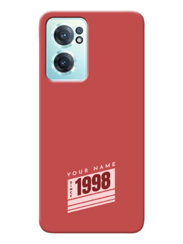 Custom OnePlus Nord Ce 2 5G Phone Back Covers: Red custom year of birth Design