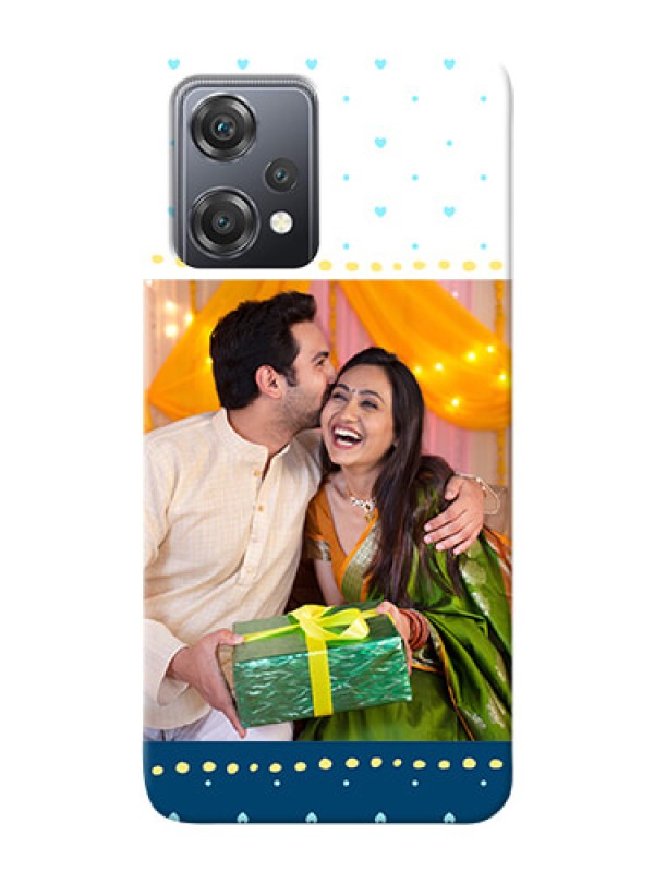 Custom Nord CE 2 Lite 5G Phone Covers: White and Blue Abstract Design