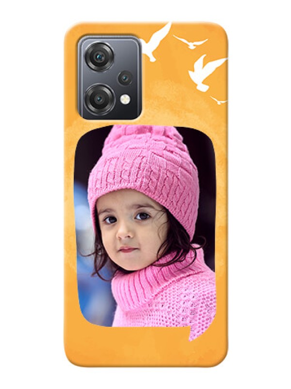 Custom Nord CE 2 Lite 5G Phone Covers: Water Color Design with Bird Icons