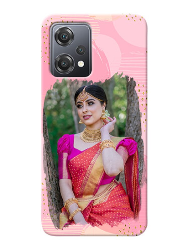 Custom Nord CE 2 Lite 5G Phone Covers for Girls: Gold Glitter Splash Design