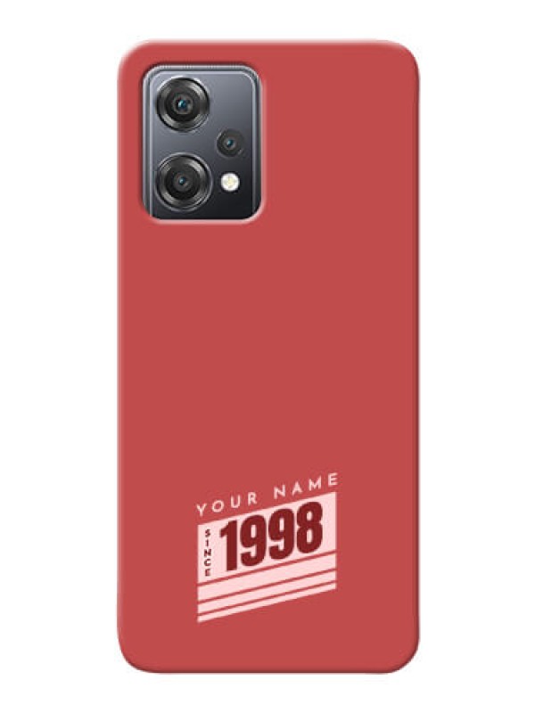 Custom OnePlus Nord Ce 2 Lite 5G Phone Back Covers: Red custom year of birth Design