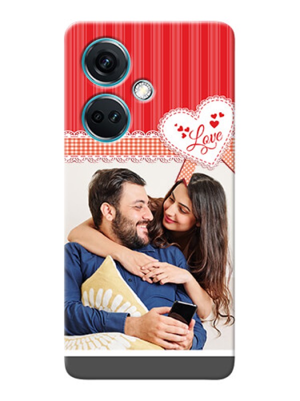 Custom Nord CE 3 5G phone cases online: Red Love Pattern Design
