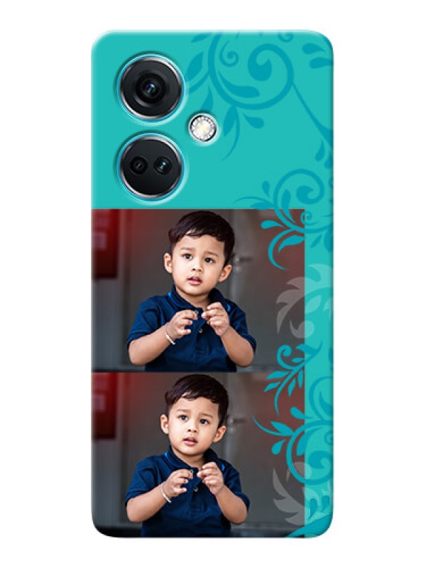Custom Nord CE 3 5G Mobile Cases with Photo and Green Floral Design