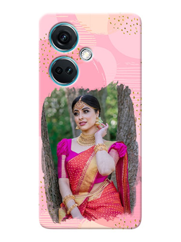 Custom Nord CE 3 5G Phone Covers for Girls: Gold Glitter Splash Design