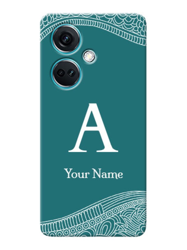 Custom Nord CE 3 5G Personalized Phone Case with line art pattern with custom name Design