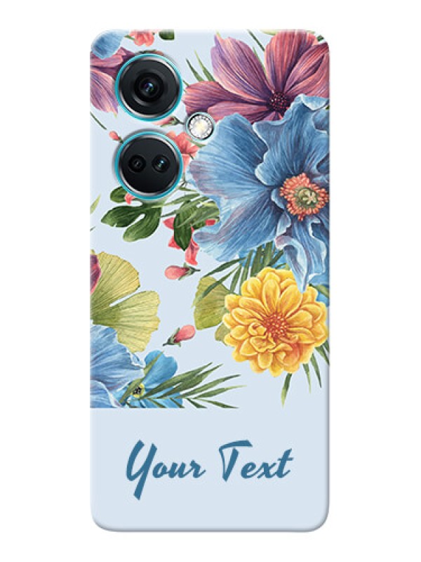 Custom Nord CE 3 5G Custom Mobile Case with Stunning Watercolored Flowers Painting Design