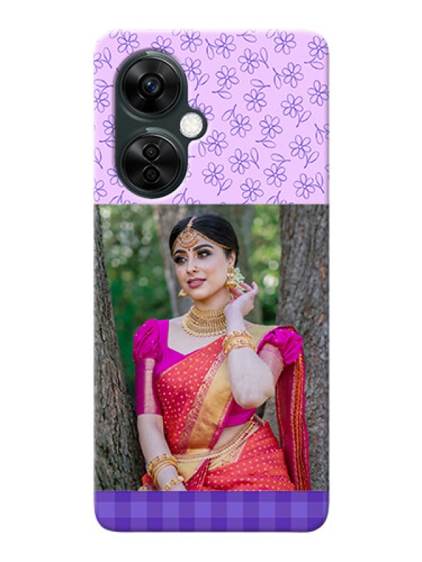 Custom OnePlus Nord CE 3 Lite 5G Mobile Cases: Purple Floral Design