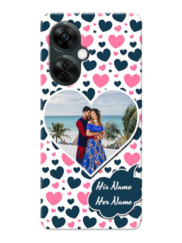 Custom OnePlus Nord CE 3 Lite 5G Mobile Covers Online: Pink & Blue Heart Design